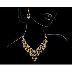 Trust Best 18k Gold Plated Full Cubic Zircon Necklace Set,TB91